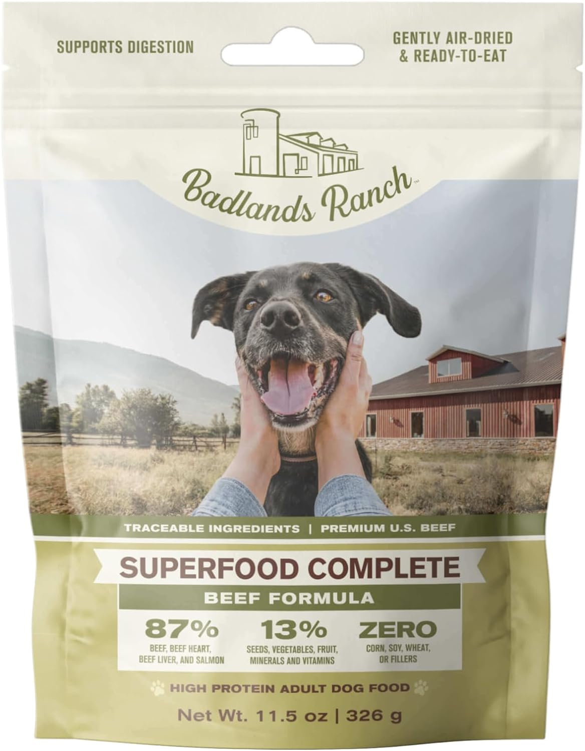 Superfood Complete Beef Formula Air Dried Dog Food by Badlands Ranch