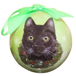 Black Cat Christmas Ornament