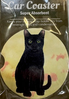 Black Cat Car Coaster