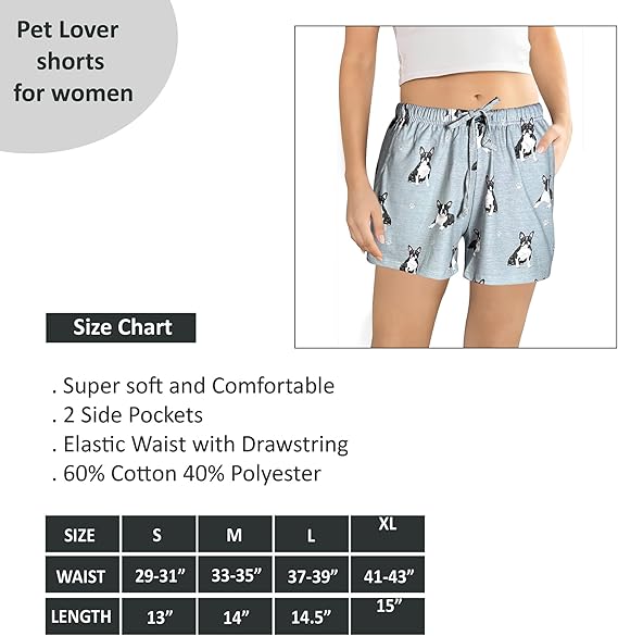 Boston Terrier Pajama Shorts -Soft!