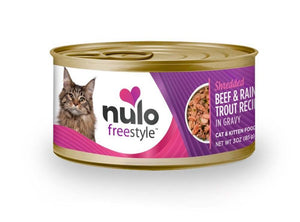 Beef & Rainbow Trout FreeStyle Shredded recipe in Gravy Wet Cat Food, 3oz