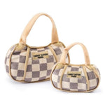 Checker Chewy Vuiton Purse Dog Toy