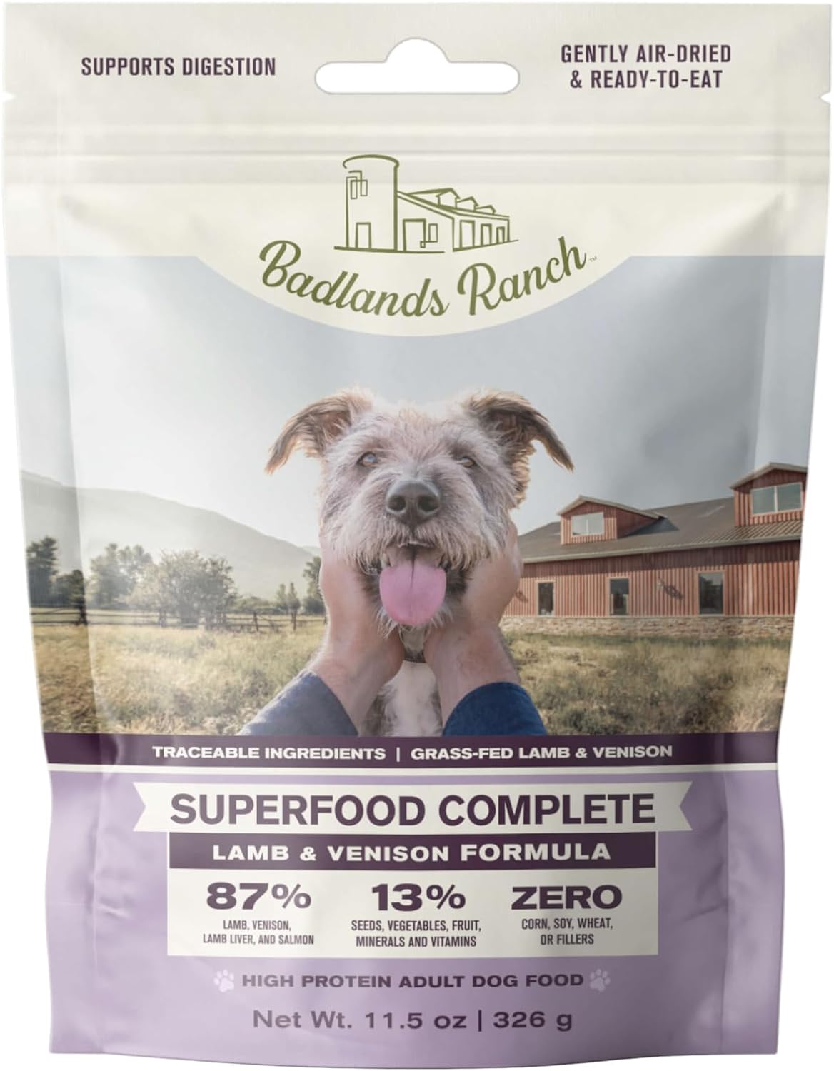 Superfood Complete Lamb & Venison Formula Air Dried Dog Food by Badlands Ranch