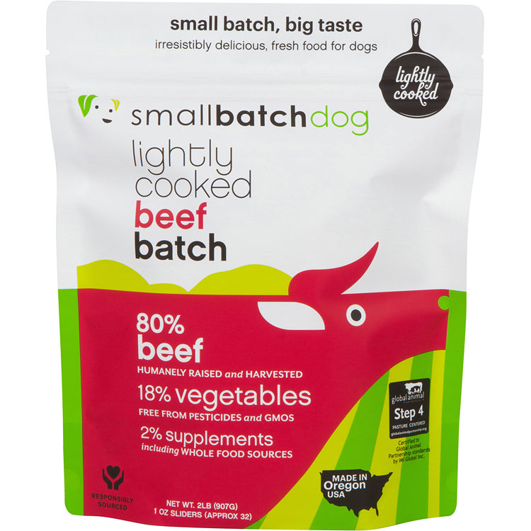 Frozen Lightly Cooked Beef Dog Food by Smallbatch - No Shipping