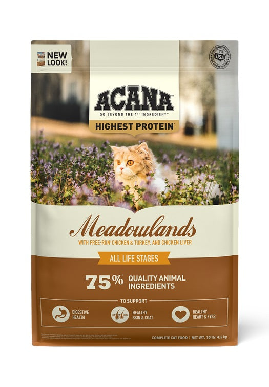 Acana Highest Protein, Meadowlands Cat Food