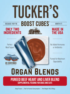 Frozen Pureed Beef Heart and Liver Blend Boost Cubes  (No Shipping)