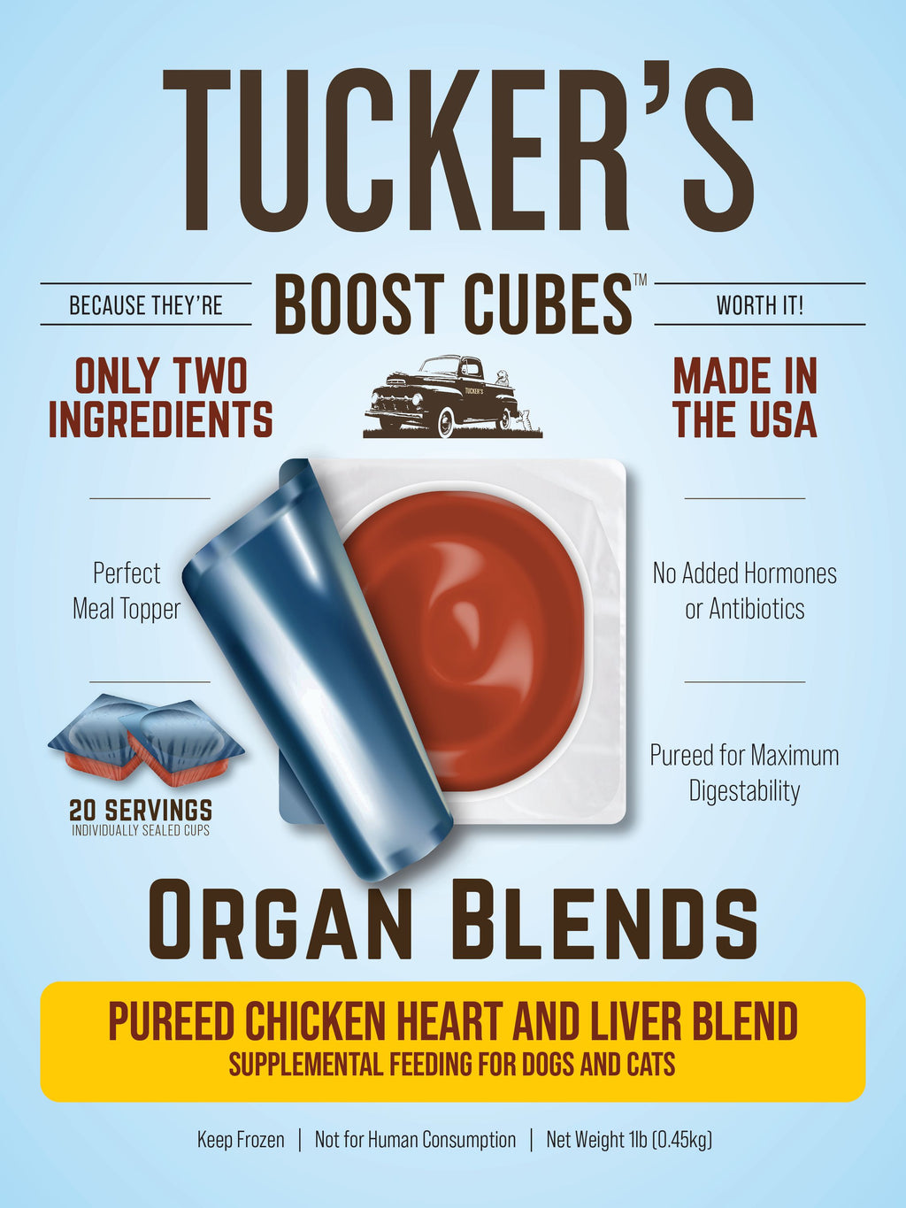 Frozen Pureed Chicken Heart and Liver Blend Boost Cubes  (No Shipping)