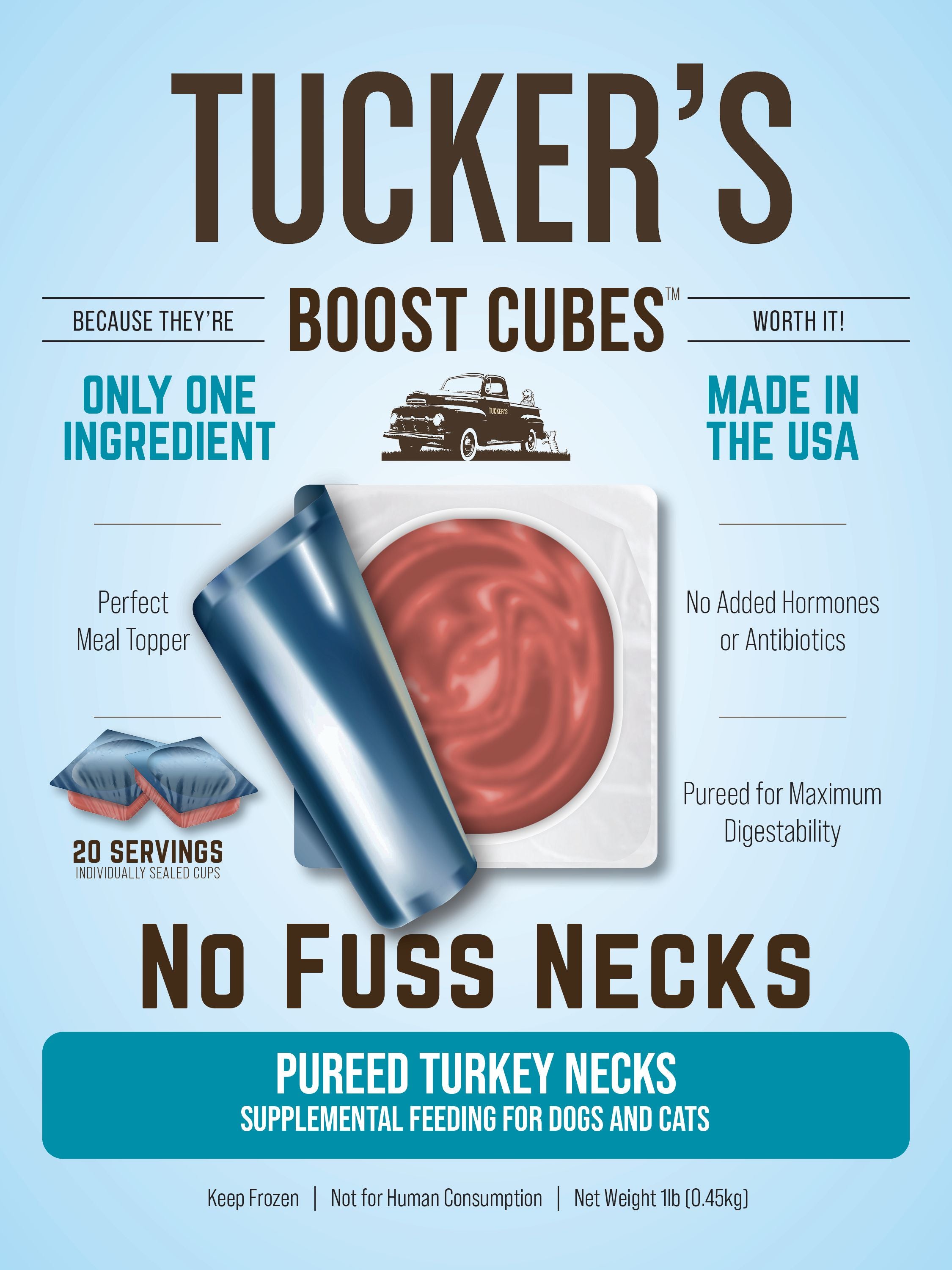 Frozen Pureed Turkey Necks Boost Cubes  (No Shipping)