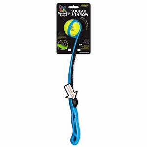 Squeak & Throw Ball Launcher by Spunky Pup, Asst Colors