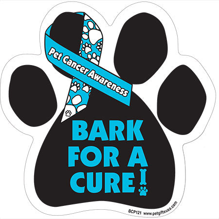 Bark For A Cure Pet Cancer Awareness - Paw Magnet