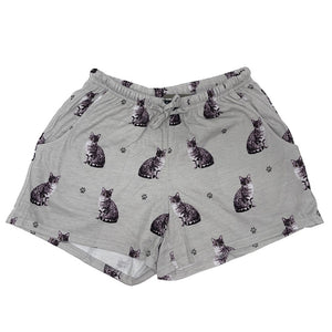 Cat Pajama Shorts (Silver Tabby) -Soft!