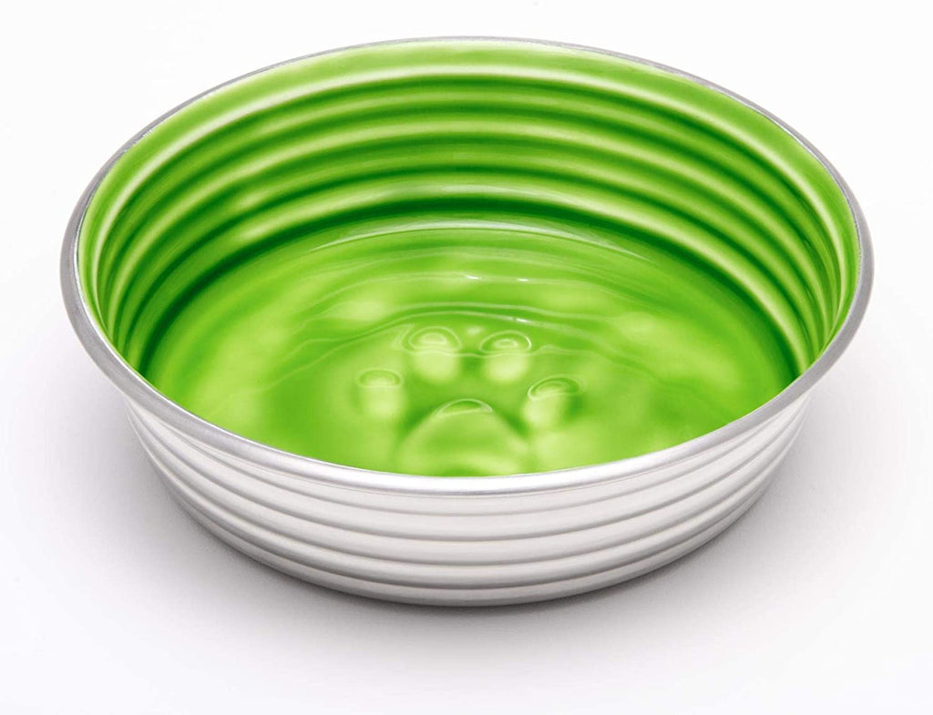 Stainless Steel Ceramic Pet Bowl, Chartreuse