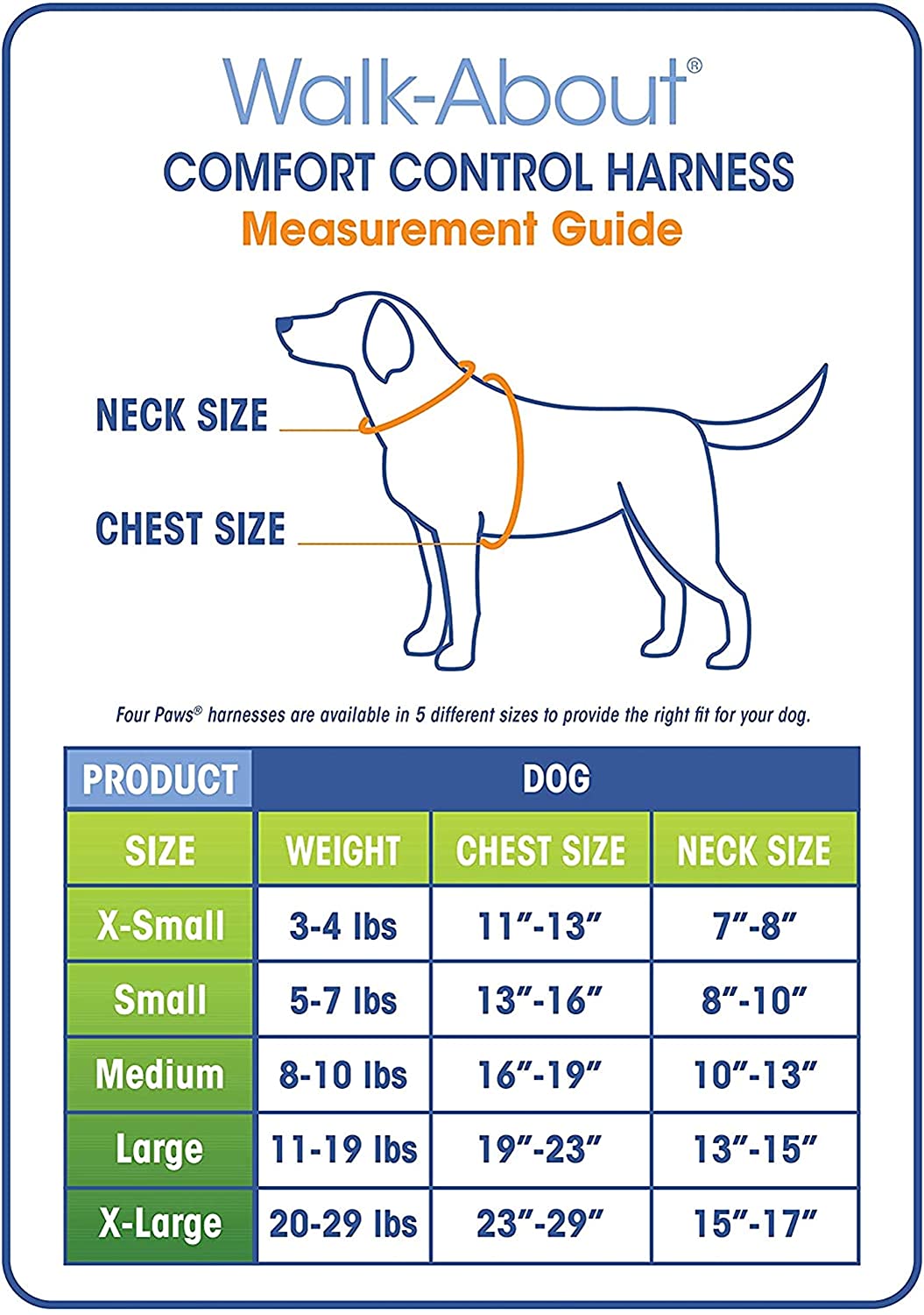 Four Paws® Comfort Control Harness for Dogs - Blue