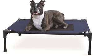 K&H Elevated Dog Bed, Navy & Blue