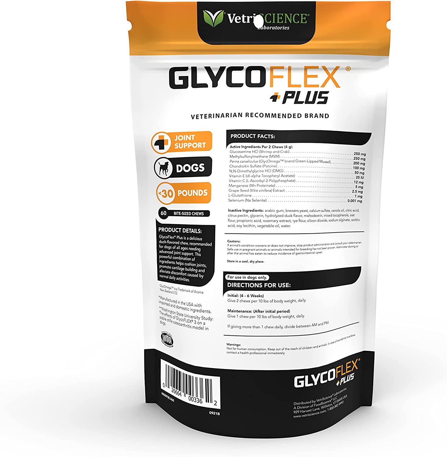 VETRISCIENCE Glycoflex Plus Supplement for Dogs