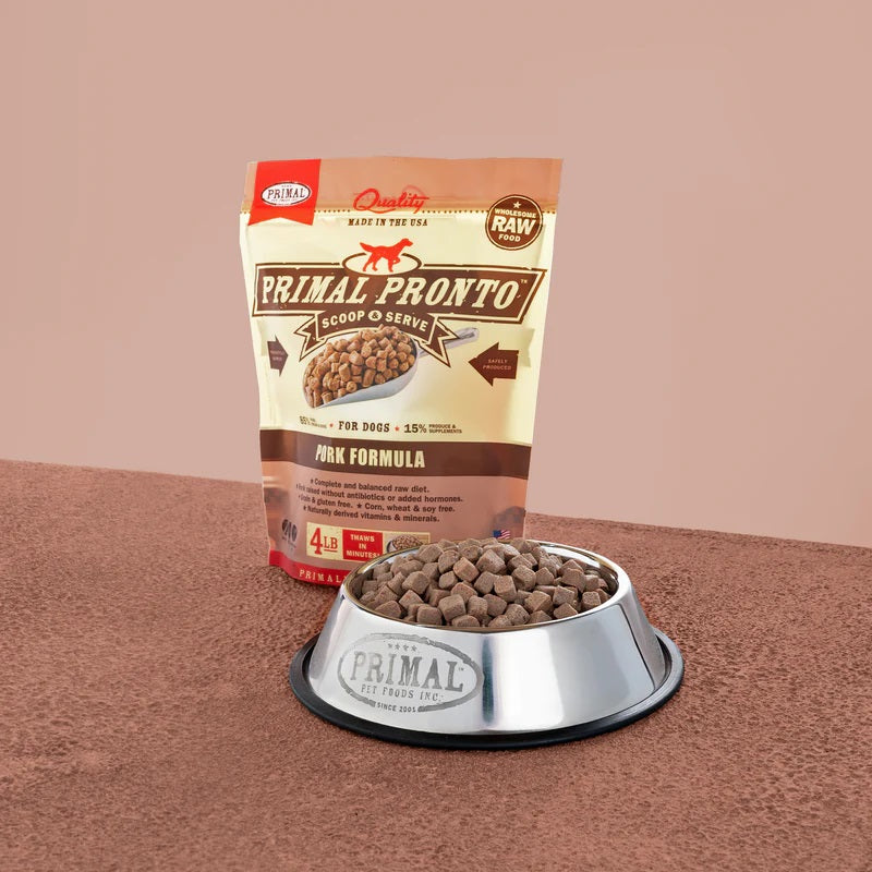 Frozen Raw Pronto Dog Food by Primal, 4 lbs   (No Shipping)