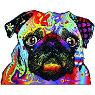 Pug Car Sticker by Dean Russo