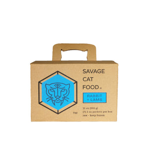 Rabbit & Lamb Frozen Cat Food by Savage Cat    (No Shipping)