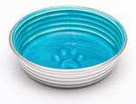 Stainless Steel Ceramic Pet Bowl, Seine Blue