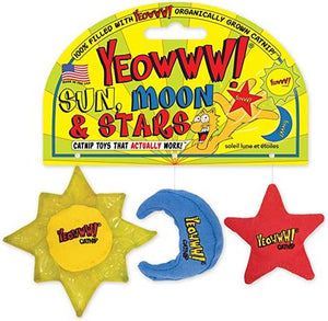 Cat Toy Organic Catnip - Sun, Moon & Star