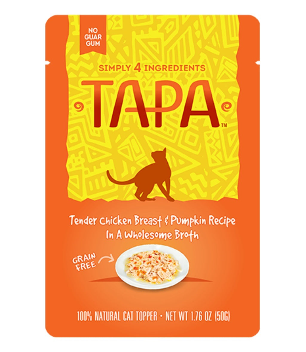 Tapa Tender Chicken Breast & Pumpkin Recipe Cat Food Pouch by Rawz