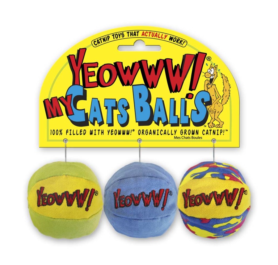 Yeowww! Catnip My Cats Balls Cat Toy, 3 count